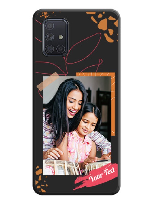 Custom Orange Photo Frame on Space Black Custom Soft Matte Phone Back Cover - Galaxy A71