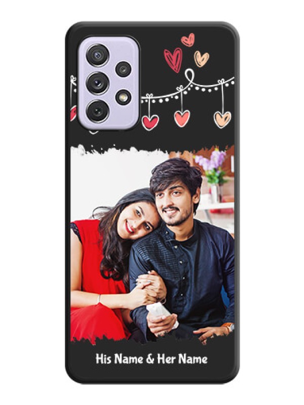 Custom Pink Love Hangings with Name on Space Black Custom Soft Matte Phone Cases - Galaxy A72