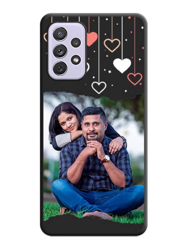 Custom Love Hangings with Splash Wave Picture on Space Black Custom Soft Matte Phone Back Cover - Galaxy A72