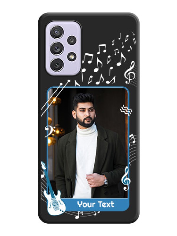 Custom Musical Theme Design with Text on Photo on Space Black Soft Matte Mobile Case - Galaxy A72