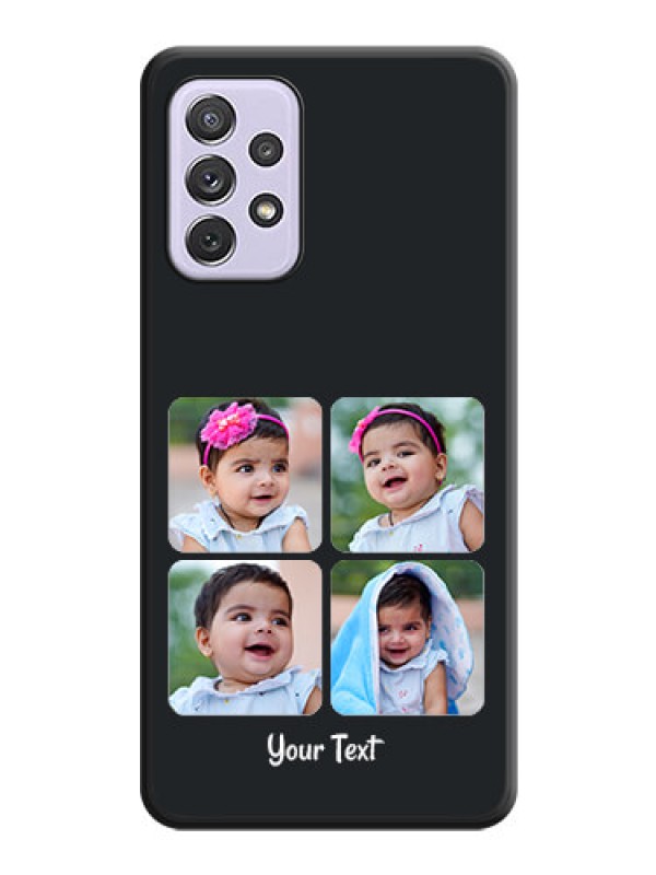 Custom Floral Art with 6 Image Holder on Photo on Space Black Soft Matte Mobile Case - Galaxy A72