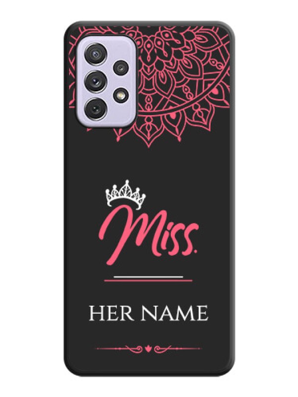 Custom Mrs Name with Floral Design on Space Black Personalized Soft Matte Phone Covers - Galaxy A72