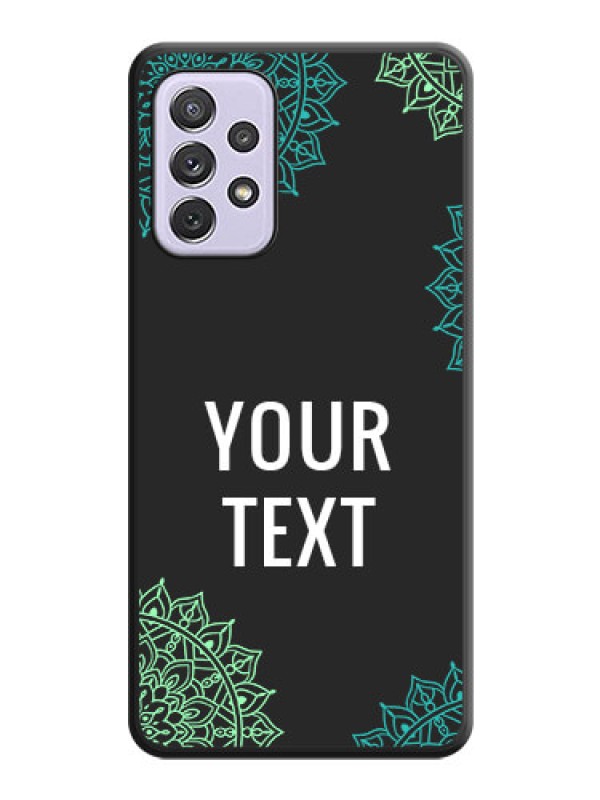 Custom Your Name with Floral Design on Space Black Custom Soft Matte Back Cover - Galaxy A72