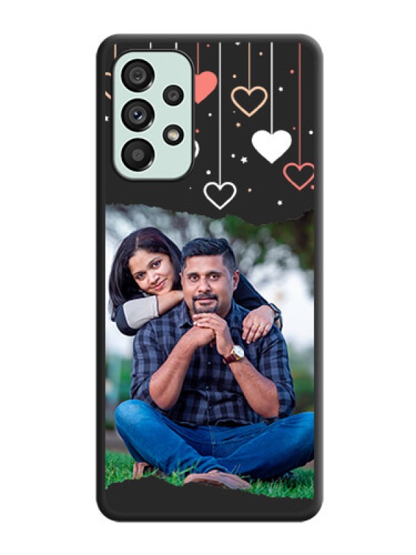 Custom Love Hangings with Splash Wave Picture on Space Black Custom Soft Matte Phone Back Cover - Galaxy A73 5G