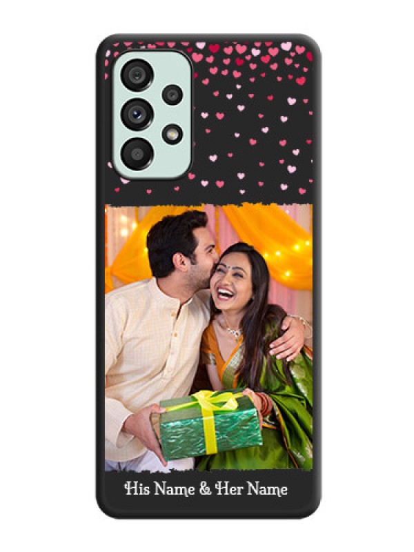 Custom Fall in Love with Your Partner  on Photo on Space Black Soft Matte Phone Cover - Galaxy A73 5G