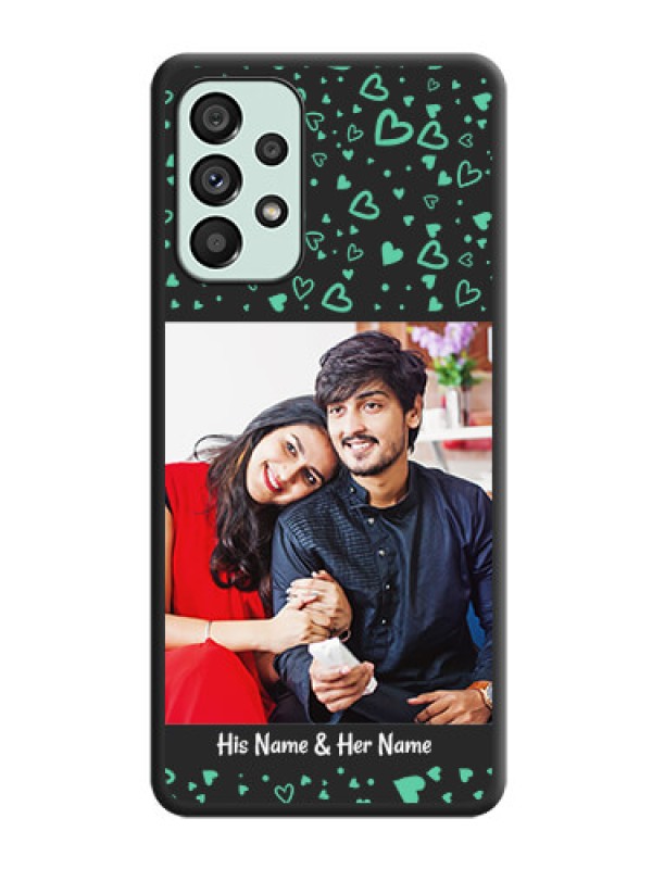 Custom Sea Green Indefinite Love Pattern on Photo on Space Black Soft Matte Mobile Cover - Galaxy A73 5G