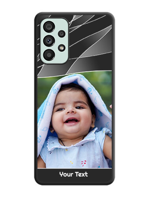 Custom Mixed Wave Lines on Photo on Space Black Soft Matte Mobile Cover - Galaxy A73 5G