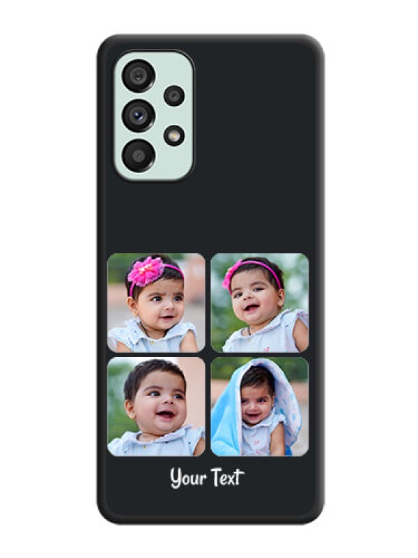 Custom Floral Art with 6 Image Holder on Photo on Space Black Soft Matte Mobile Case - Galaxy A73 5G