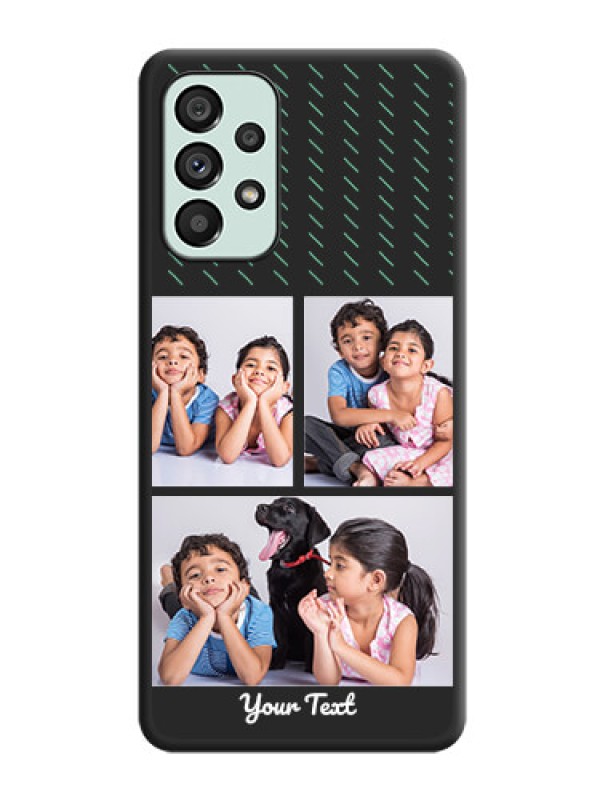 Custom Cross Dotted Pattern with 2 Image Holder  on Personalised Space Black Soft Matte Cases - Galaxy A73 5G