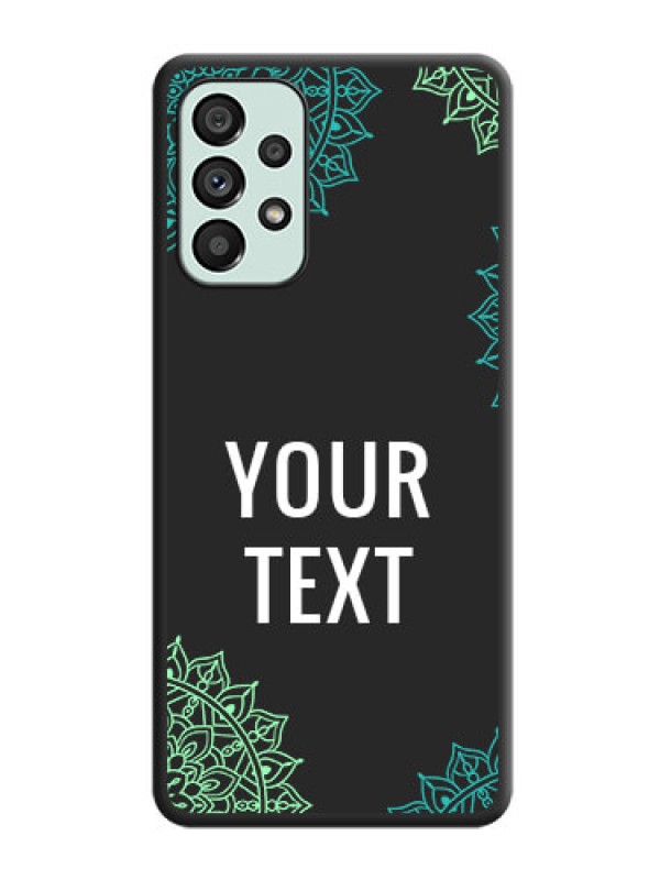 Custom Your Name with Floral Design on Space Black Custom Soft Matte Back Cover - Galaxy A73 5G