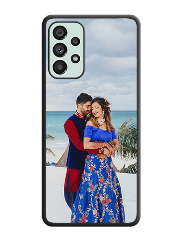 Custom Full Single Pic Upload On Space Black Personalized Soft Matte Phone Covers -Samsung Galaxy A73 5G