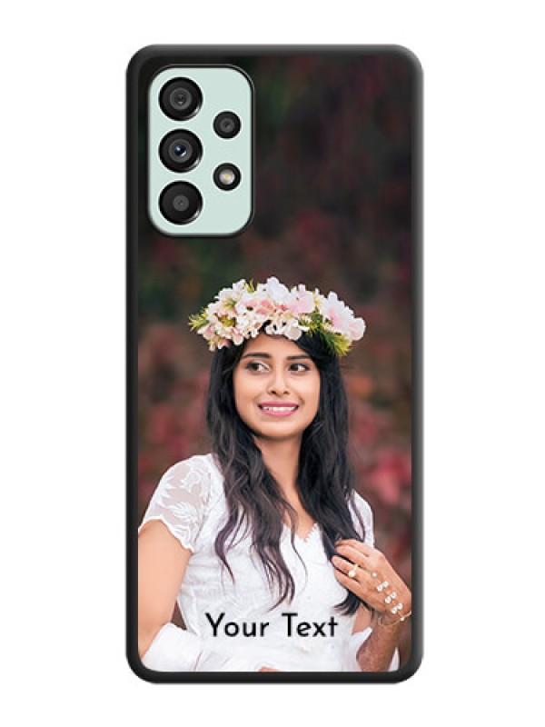 Custom Full Single Pic Upload With Text On Space Black Personalized Soft Matte Phone Covers -Samsung Galaxy A73 5G