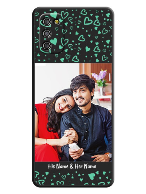 Custom Sea Green Indefinite Love Pattern on Photo on Space Black Soft Matte Mobile Cover - Galaxy F02s