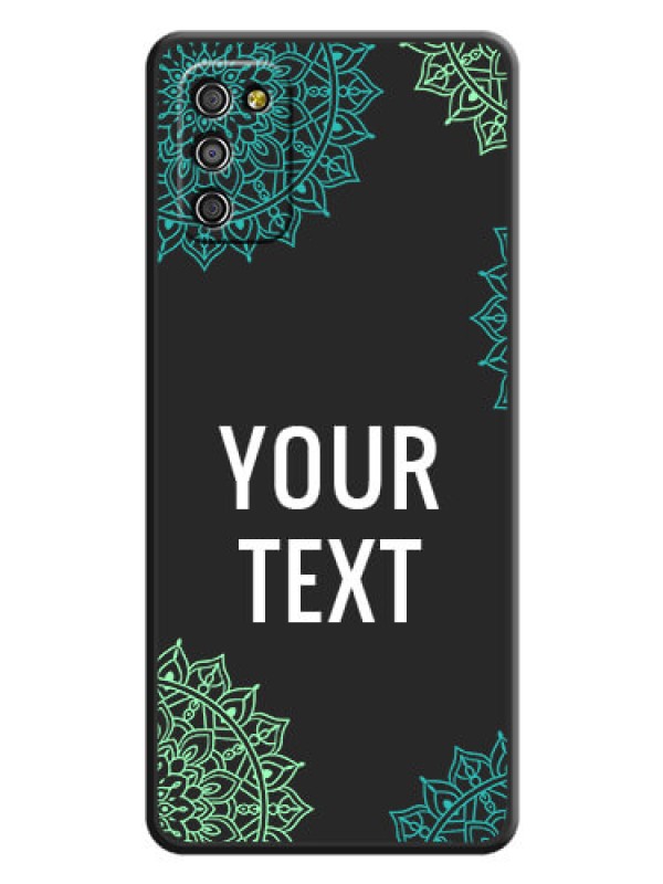 Custom Your Name with Floral Design on Space Black Custom Soft Matte Back Cover - Galaxy F02s