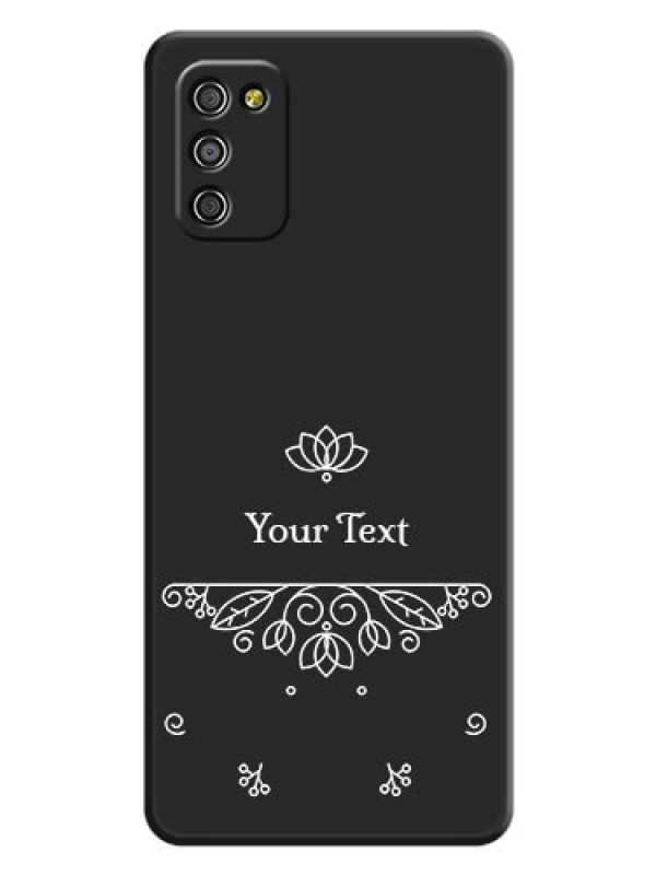 Custom Lotus Garden Custom Text On Space Black Personalized Soft Matte Phone Covers -Samsung Galaxy F02S