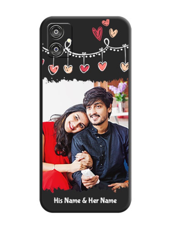 Custom Pink Love Hangings with Name on Space Black Custom Soft Matte Phone Cases - Galaxy F04