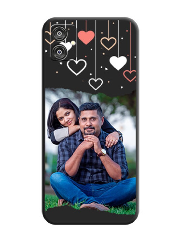 Custom Love Hangings with Splash Wave Picture on Space Black Custom Soft Matte Phone Back Cover - Galaxy F04