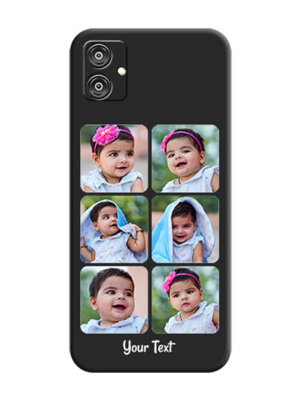 Custom Floral Art with 6 Image Holder - Photo on Space Black Soft Matte Mobile Case - Galaxy F04