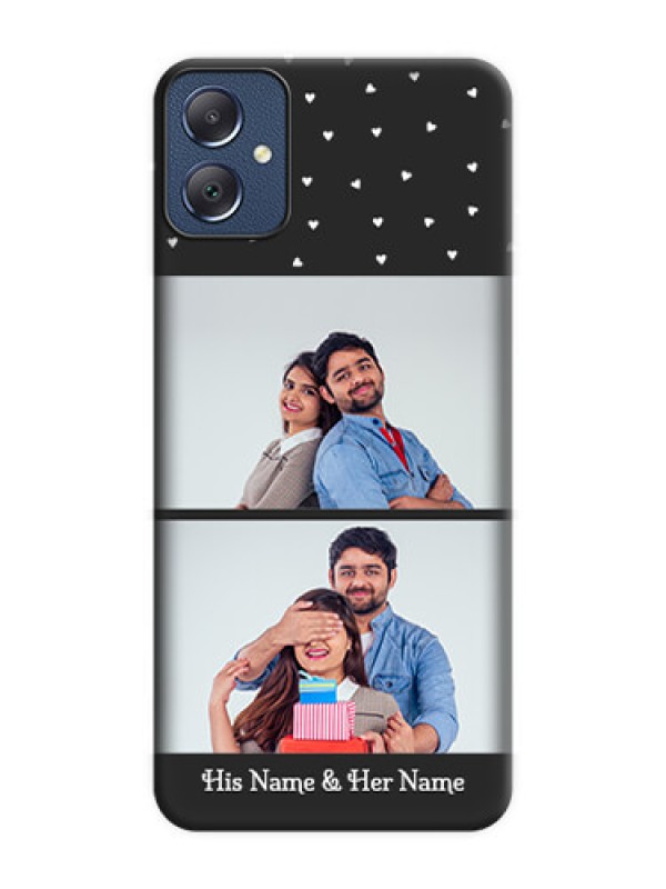 Custom Miniature Love Symbols with Name On Space Black Custom Soft Matte Mobile Back Cover - Galaxy F05