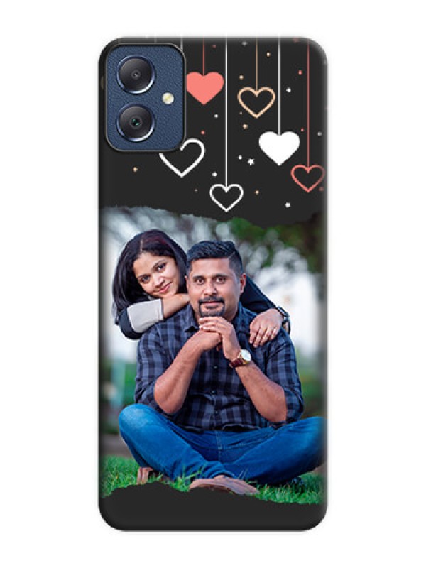 Custom Love Hangings with Splash Wave Picture On Space Black Custom Soft Matte Mobile Back Cover - Galaxy F05