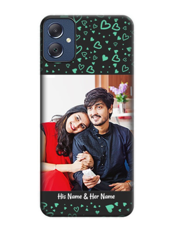 Custom Sea Green Indefinite Love Pattern on Photo On Space Black Custom Soft Matte Mobile Back Cover - Galaxy F05