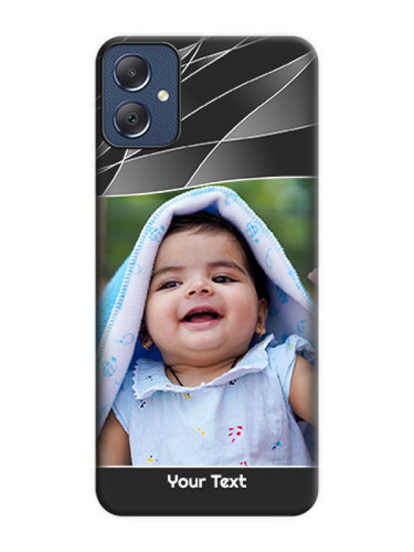 Custom Mixed Wave Lines on Photo On Space Black Custom Soft Matte Mobile Back Cover - Galaxy F05