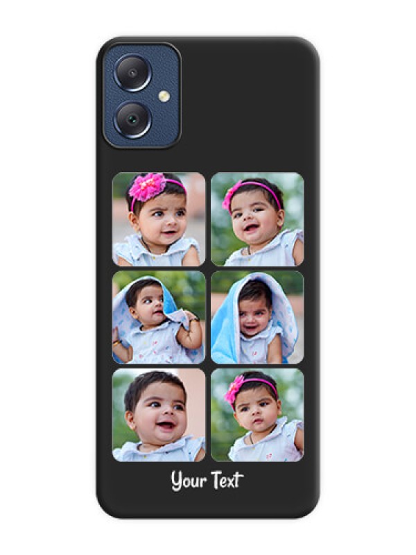 Custom Floral Art with 6 Image Holder on Photo On Space Black Custom Soft Matte Mobile Back Cover - Galaxy F05