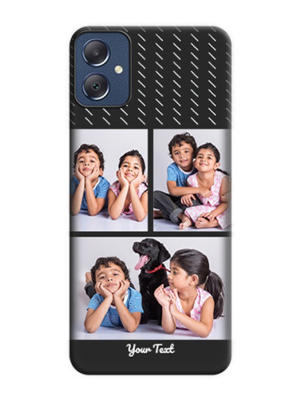 Custom Cross Dotted Pattern with 2 Image Holder On Space Black Custom Soft Matte Mobile Back Cover - Galaxy F05