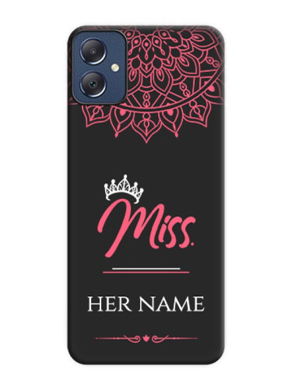 Custom Mrs Name with Floral Design On Space Black Custom Soft Matte Mobile Back Cover - Galaxy F05