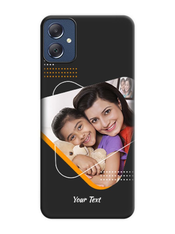 Custom Yellow Triangle on Photo On Space Black Custom Soft Matte Mobile Back Cover - Galaxy F05