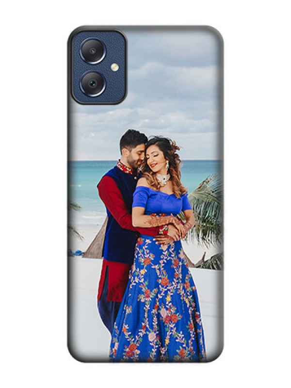 Custom Full Single Pic Upload On Space Black Custom Soft Matte Mobile Back Cover - Galaxy F05