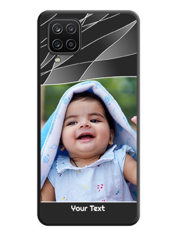 Custom Mixed Wave Lines on Photo on Space Black Soft Matte Mobile Cover - Galaxy F12