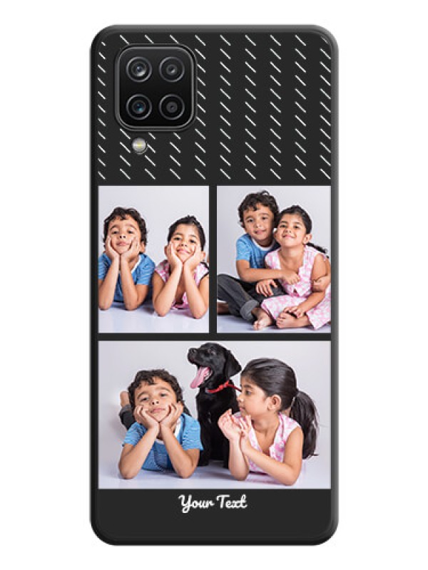 Custom Cross Dotted Pattern with 2 Image Holder  on Personalised Space Black Soft Matte Cases - Galaxy F12