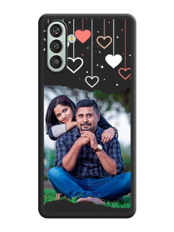 Custom Love Hangings with Splash Wave Picture on Space Black Custom Soft Matte Phone Back Cover - Xamsung Galaxy F13 