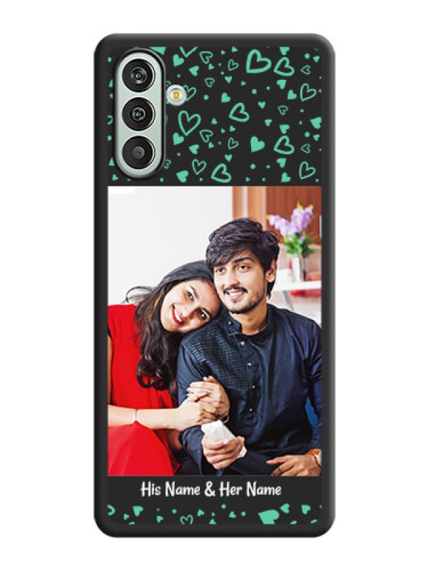 Custom Sea Green Indefinite Love Pattern on Photo on Space Black Soft Matte Mobile Cover - Xamsung Galaxy F13 