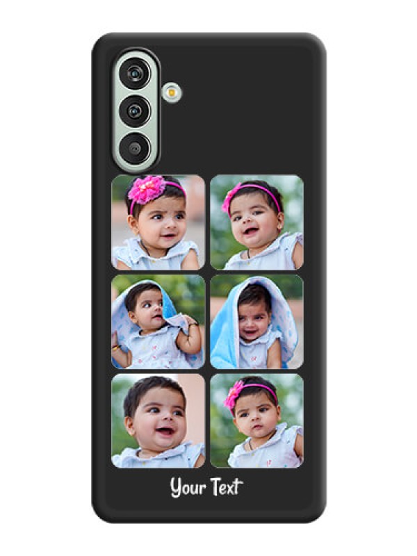 Custom Floral Art with 6 Image Holder on Photo on Space Black Soft Matte Mobile Case - Xamsung Galaxy F13 