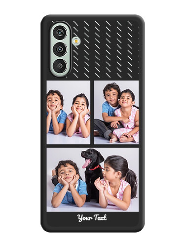 Custom Cross Dotted Pattern with 2 Image Holder  on Personalised Space Black Soft Matte Cases - Xamsung Galaxy F13 