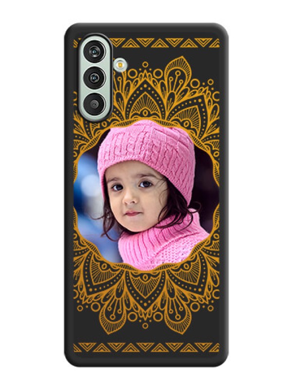 Custom Round Image with Floral Design on Photo on Space Black Soft Matte Mobile Cover - Xamsung Galaxy F13 