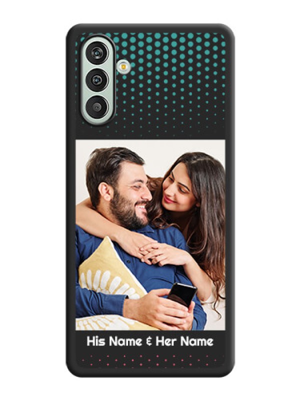 Custom Faded Dots with Grunge Photo Frame and Text on Space Black Custom Soft Matte Phone Cases - Xamsung Galaxy F13 