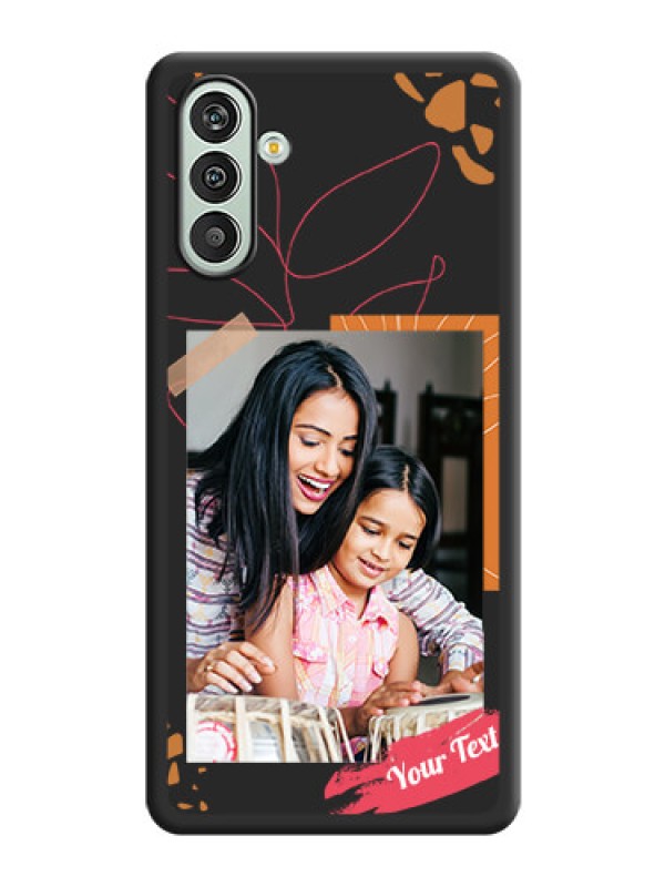 Custom Orange Photo Frame on Space Black Custom Soft Matte Phone Back Cover - Xamsung Galaxy F13 