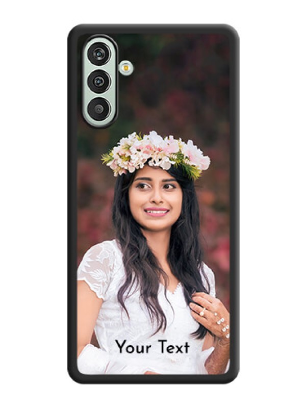 Custom Full Single Pic Upload With Text On Space Black Personalized Soft Matte Phone Covers -Samsung Galaxy F13