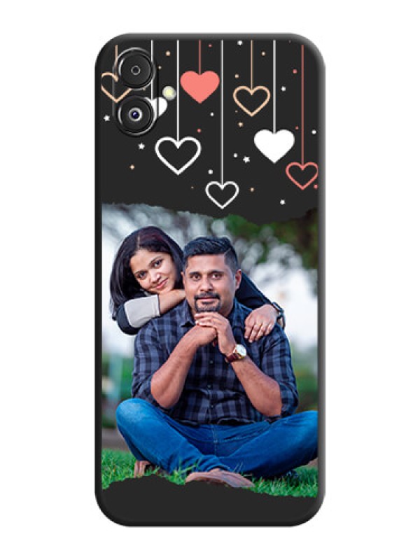 Custom Love Hangings with Splash Wave Picture on Space Black Custom Soft Matte Phone Back Cover - Galaxy F14 5G