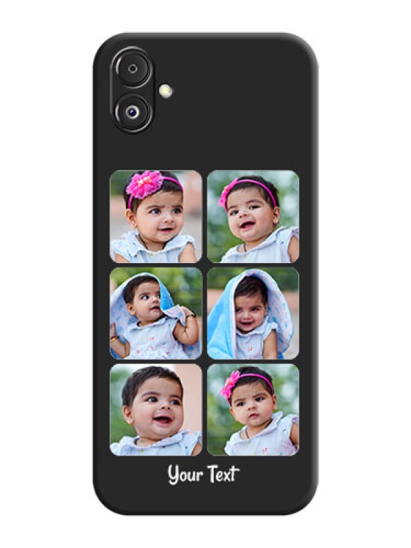 Custom Floral Art with 6 Image Holder - Photo on Space Black Soft Matte Mobile Case - Galaxy F14 5G