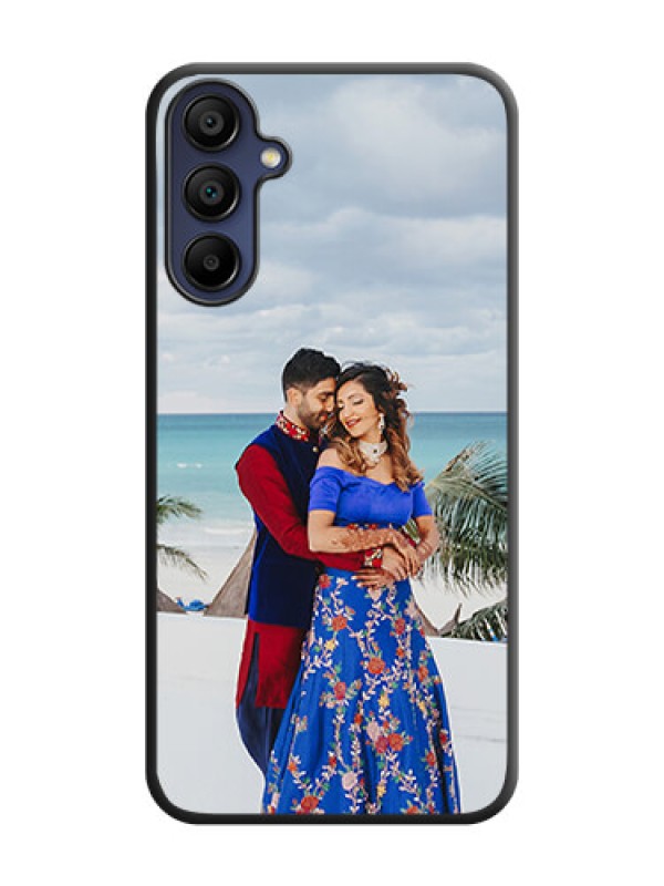 Custom Full Single Pic Upload On Space Black Personalized Soft Matte Phone Covers - Galaxy F15 5G