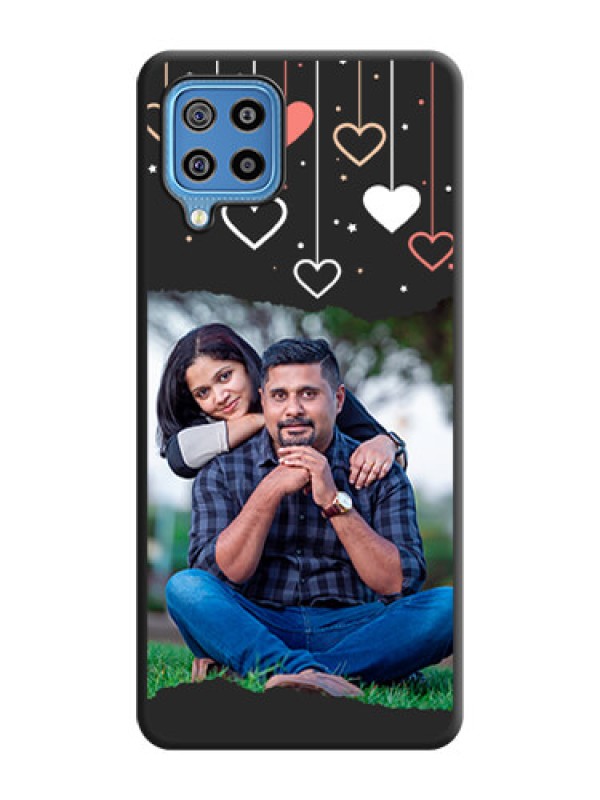 Custom Love Hangings with Splash Wave Picture on Space Black Custom Soft Matte Phone Back Cover - Galaxy F22