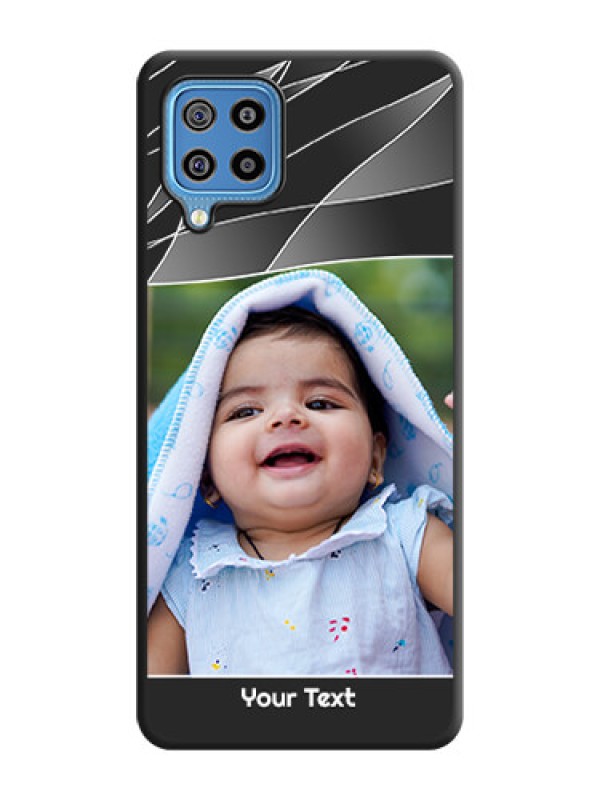 Custom Mixed Wave Lines on Photo on Space Black Soft Matte Mobile Cover - Galaxy F22