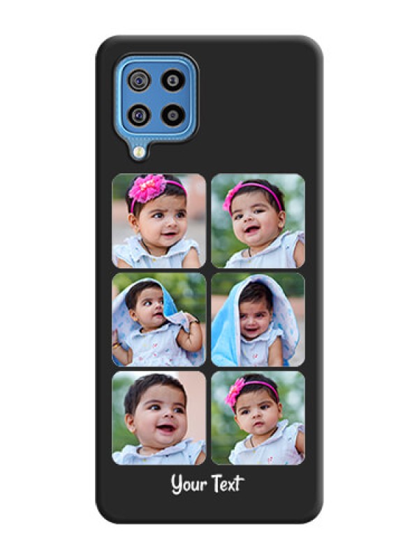 Custom Floral Art with 6 Image Holder on Photo on Space Black Soft Matte Mobile Case - Galaxy F22