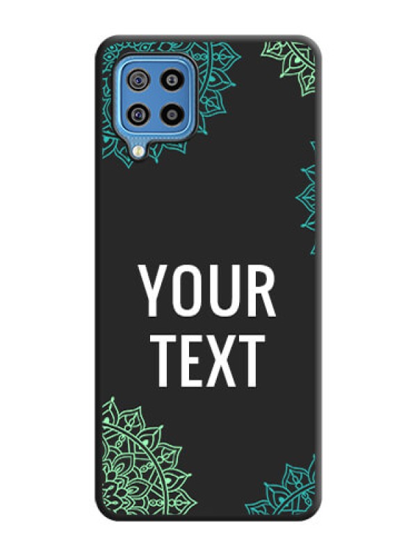 Custom Your Name with Floral Design on Space Black Custom Soft Matte Back Cover - Galaxy F22