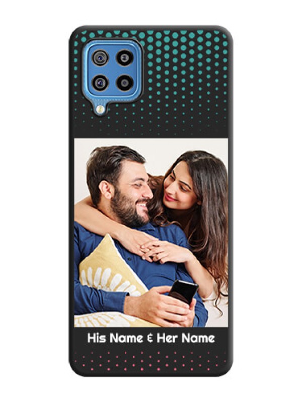 Custom Faded Dots with Grunge Photo Frame and Text on Space Black Custom Soft Matte Phone Cases - Galaxy F22