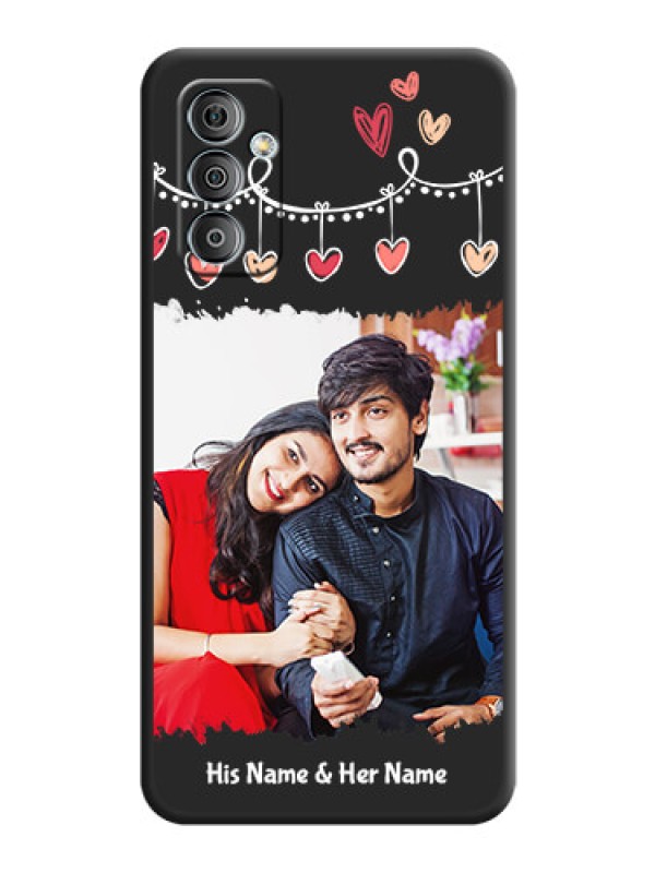 Custom Pink Love Hangings with Name on Space Black Custom Soft Matte Phone Cases - Galaxy F23